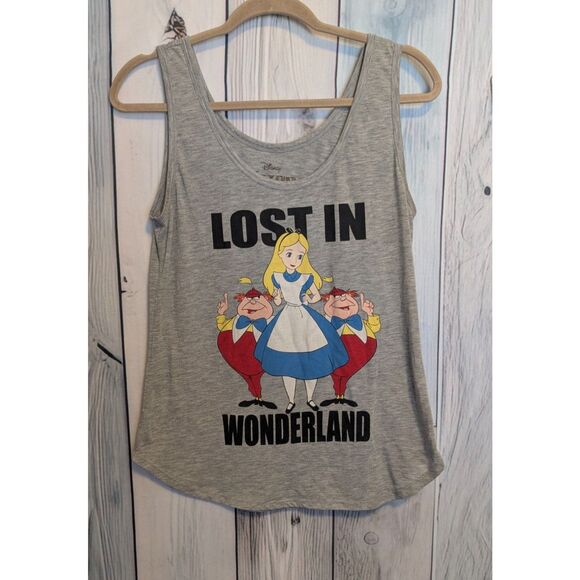 Disney's Alice in Wonderland Sleeveless Gray Women's Tank Top Size Small VGUC - Picture 1 of 5